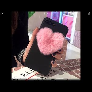 Pink heart furry iPhone case iPhone 7/8 7/8plus